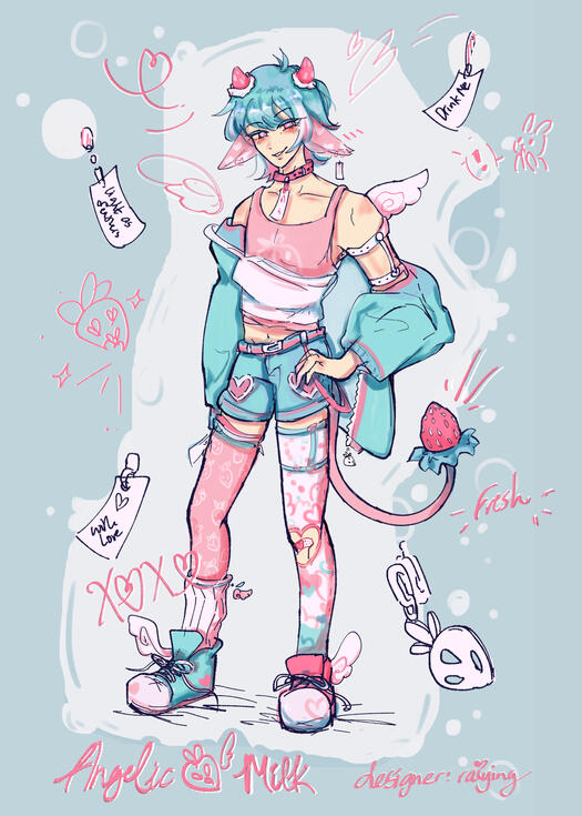 strawberry milk raffle design